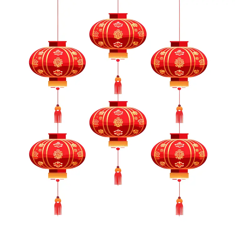 Traditional Red Lanterns for Chinese New Year Celebration
