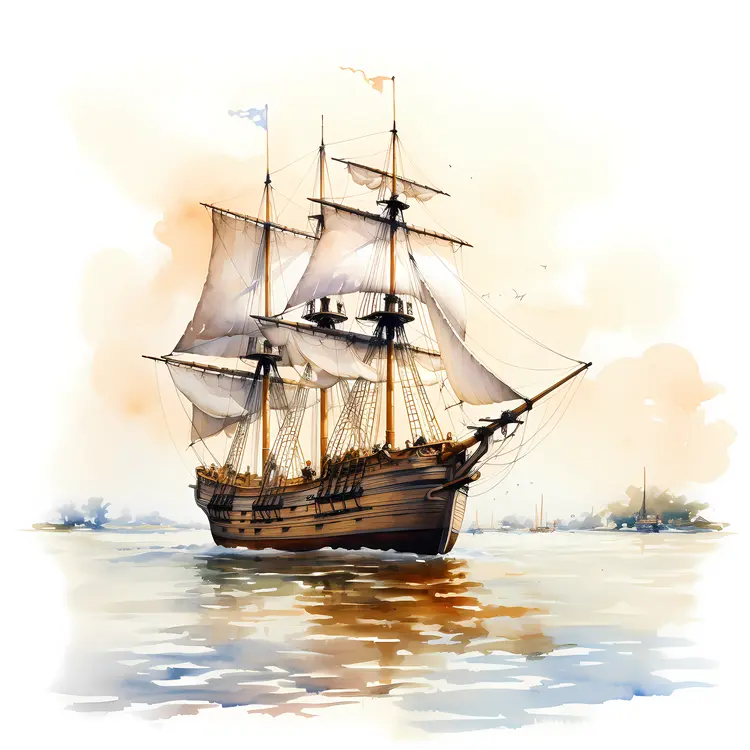 Majestic Sailing Ship on the Water