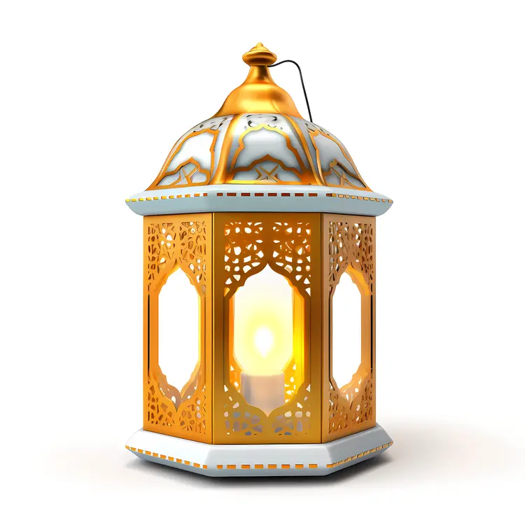 Golden Lantern with Intricate Design
