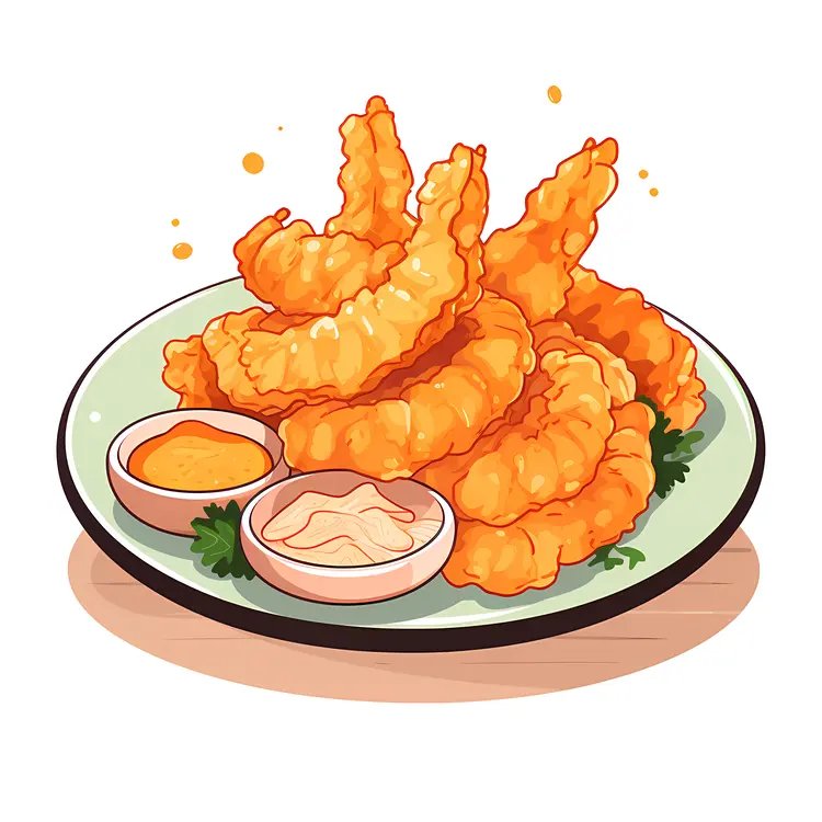 Crispy Fried Shrimp with Dipping Sauces