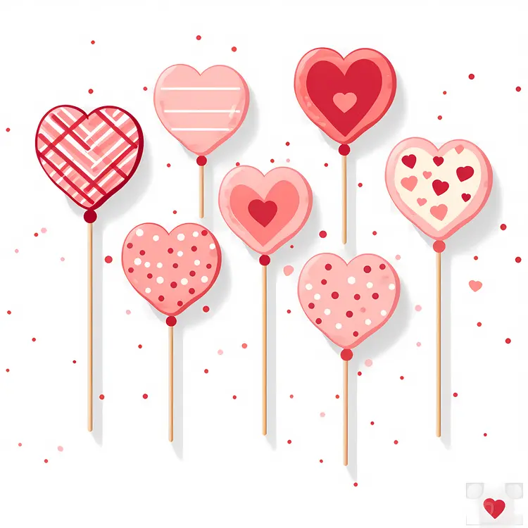 Heart-shaped lollipops for Valentine's Day
