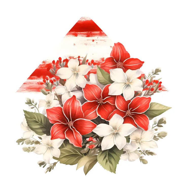 Beautiful Red and White Flower Bouquet