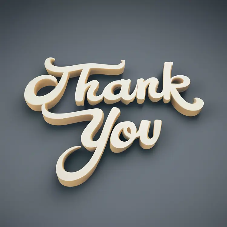 Elegant Thank You Text on Grey Background