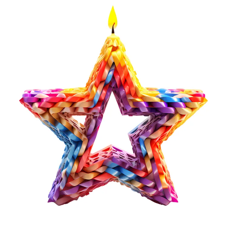 Colorful Star Candle Decoration