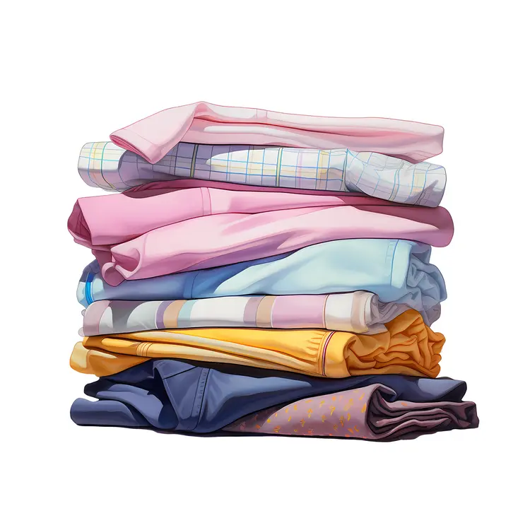 Colorful Stack of Folded Clothes