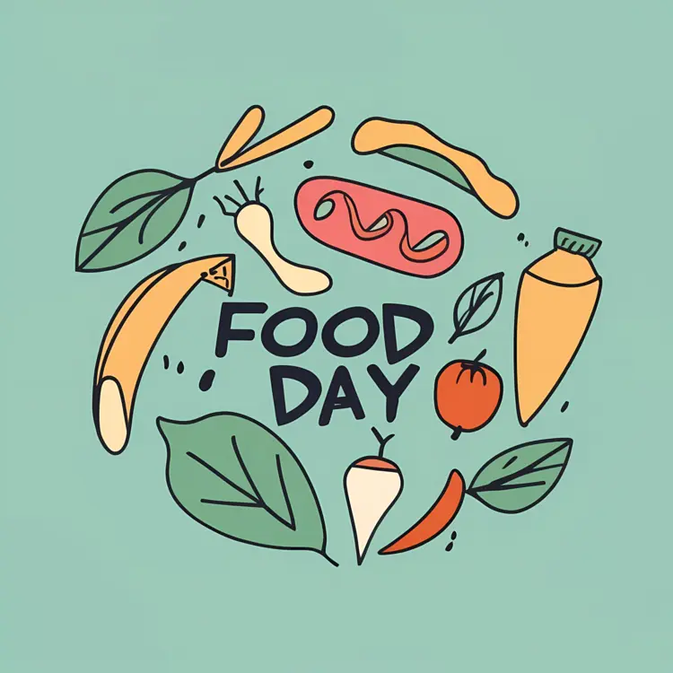 Food Day with Vegetables and Leaves