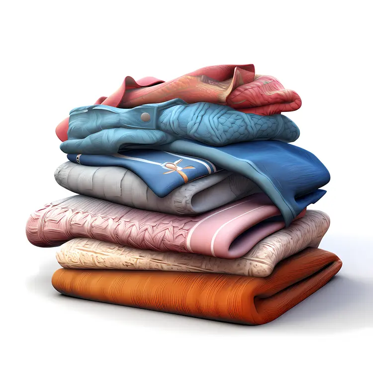Stack of Folded Clothes in Various Colors