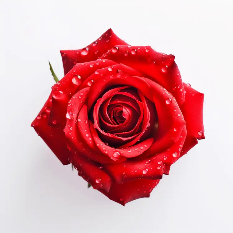 Red Rose with Water Droplets