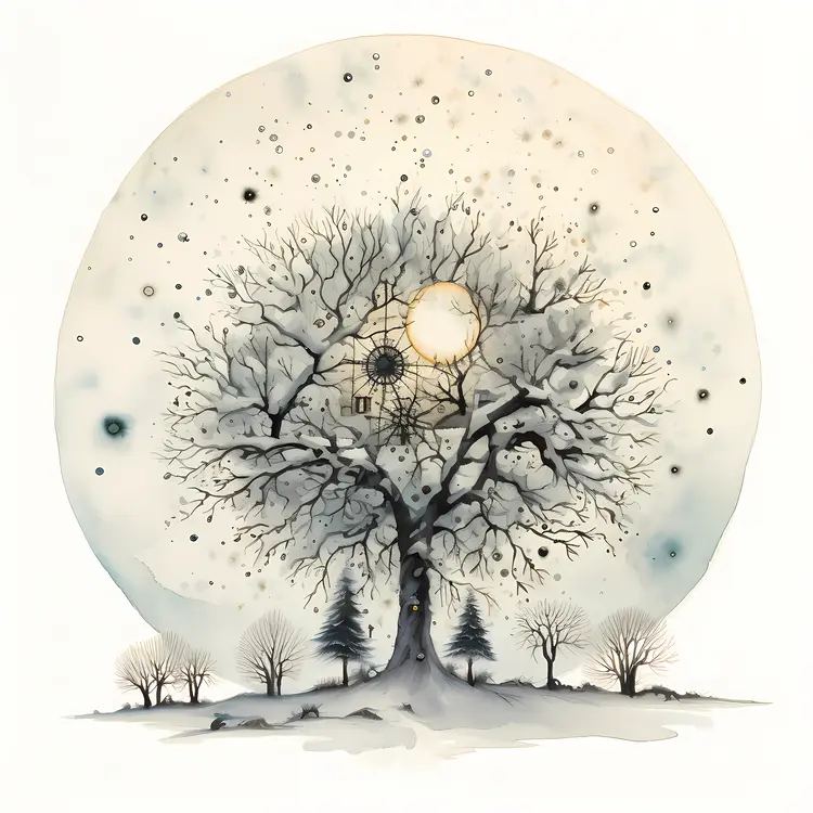 Winter Tree under Moonlight