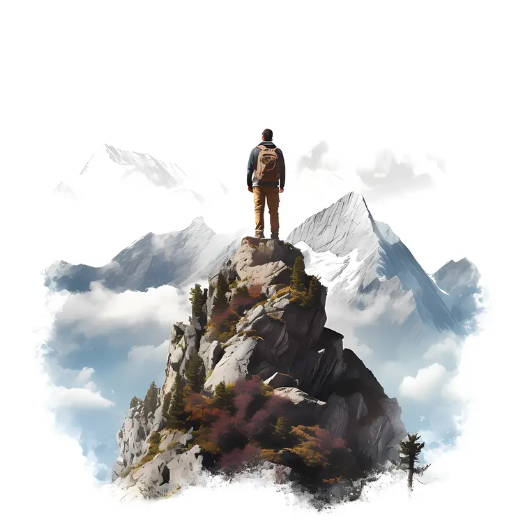 Person Standing on Mountain Peak