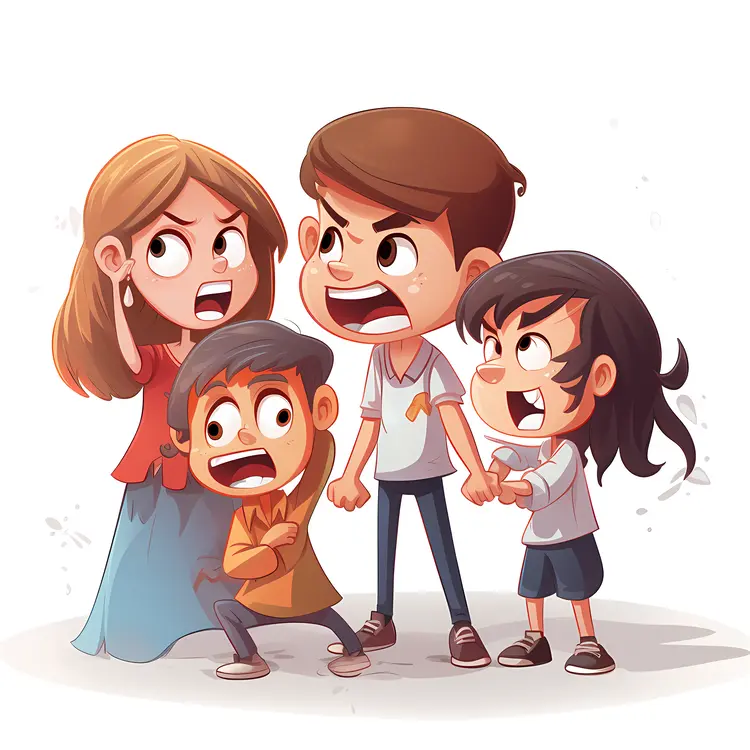 Four kids arguing