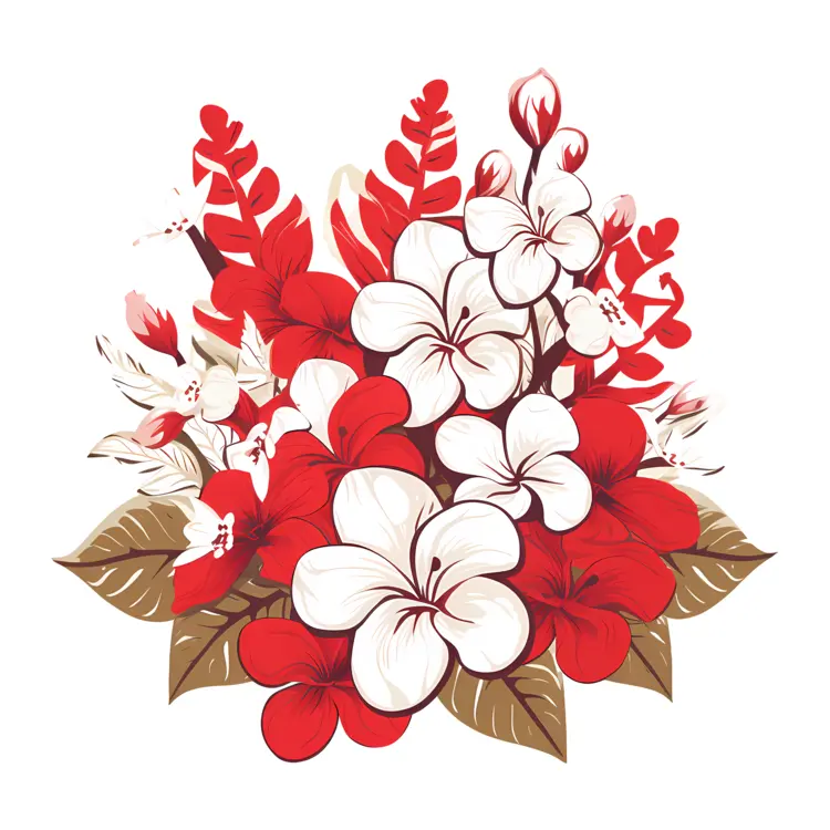 Beautiful Red and White Floral Bouquet