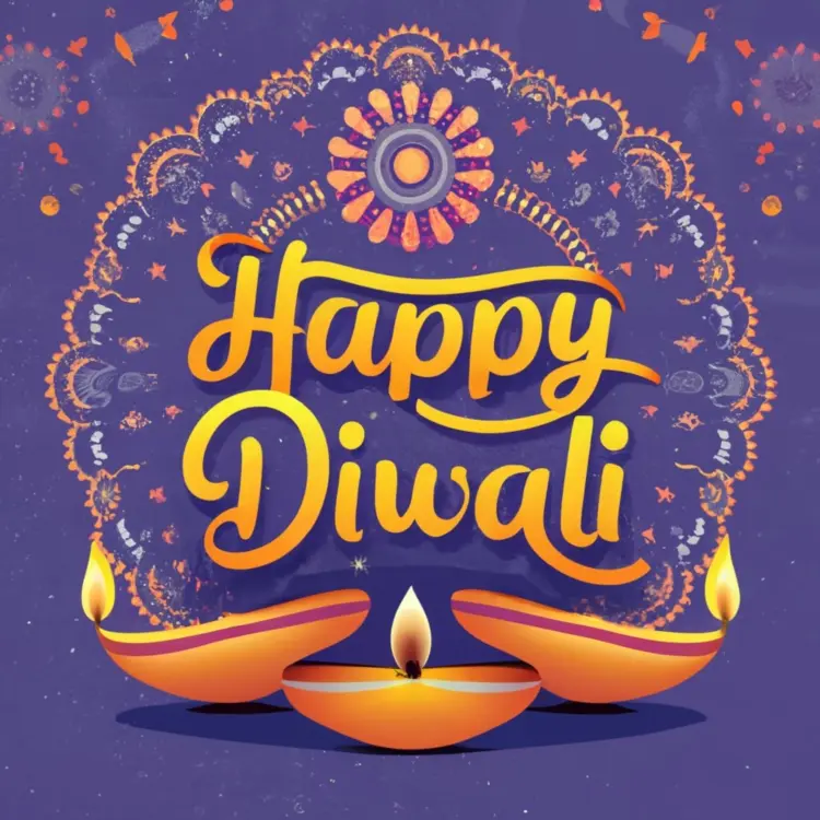 Diya and Happy Diwali Greeting