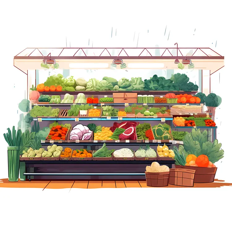 Fresh Vegetables at Grocery Store