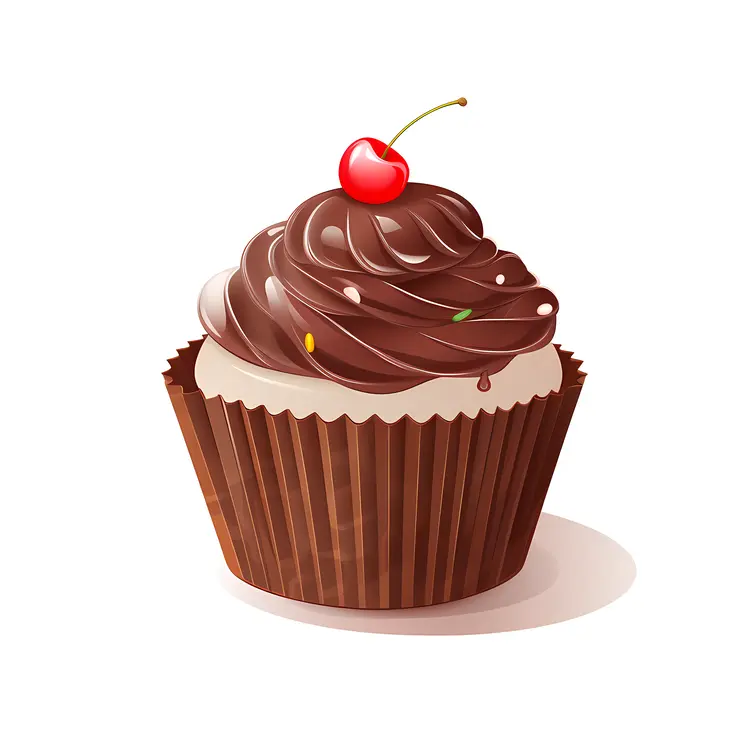 Classic Chocolate Cupcake with Cherry