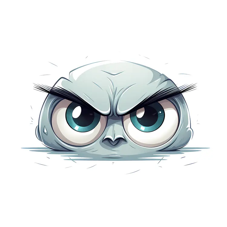 Angry Cartoon Face with Big Eyes