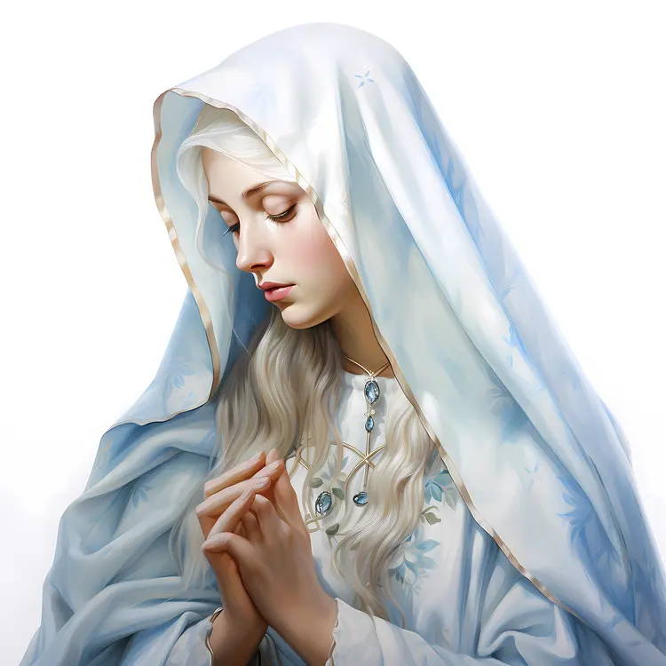 Praying Virgin Mary in Blue Robe