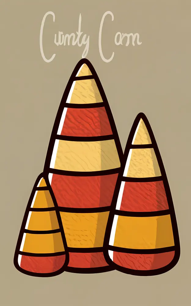 Cute Candy Corn Illustration for Halloween