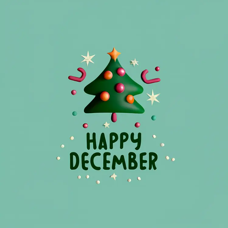 Christmas Tree with Happy December