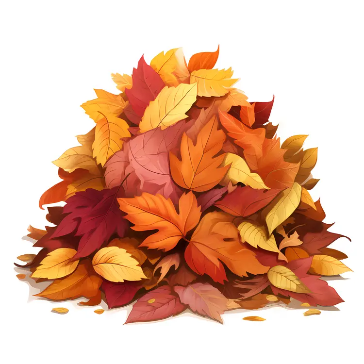 Colorful Autumn Leaves Pile