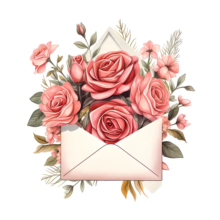 Roses and Flowers in an Envelope