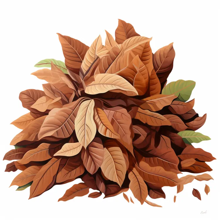 Pile of Brown Autumn Leaves