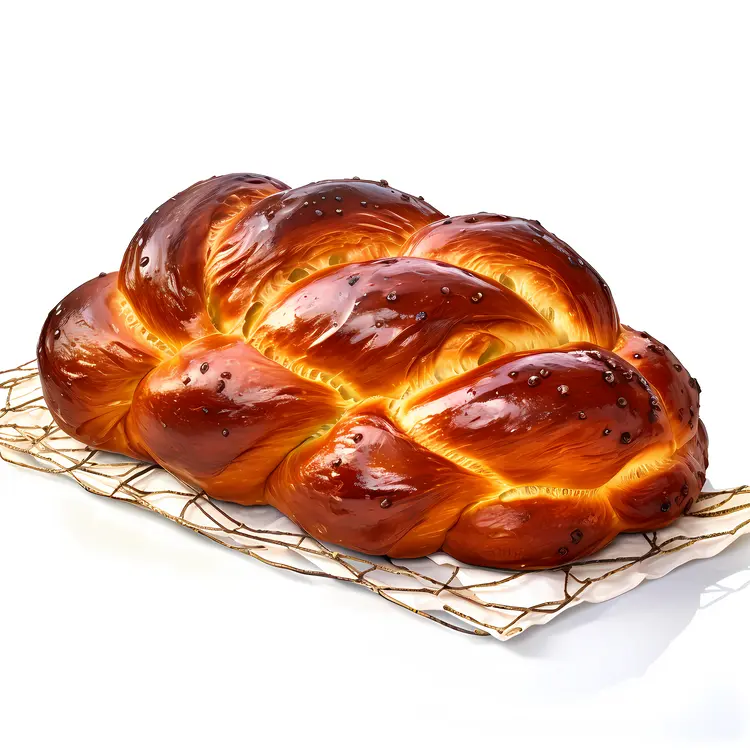 Golden Braided Bread on Paper