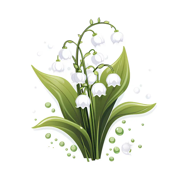 Lily of the Valley with Dew Drops
