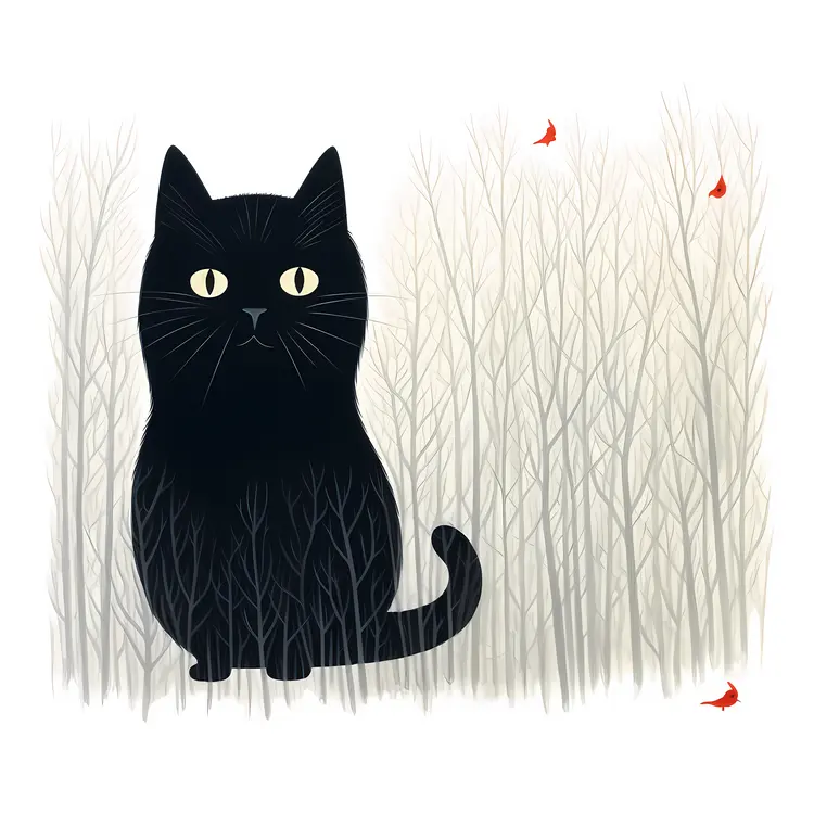 Black cat in a forest
