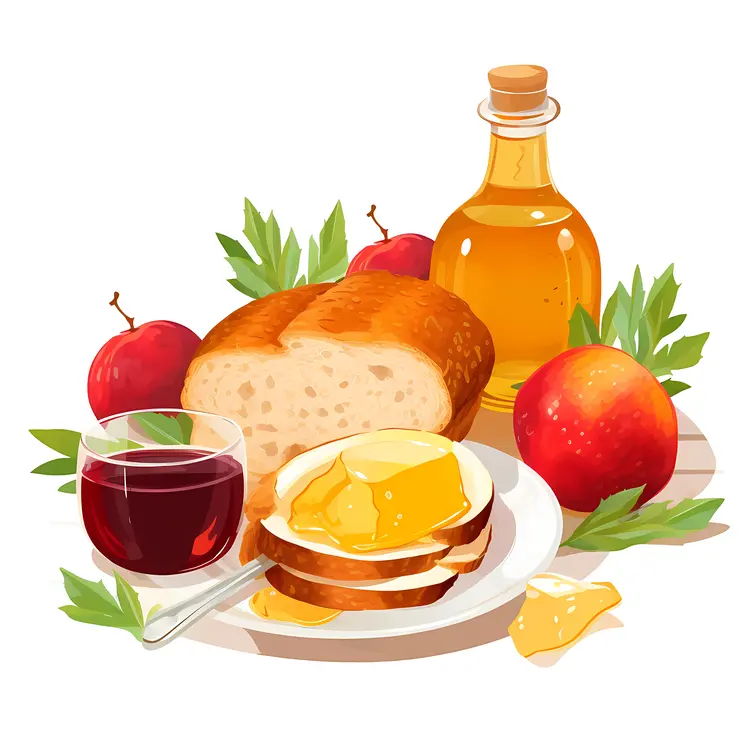 Delicious Bread with Honey and Apples