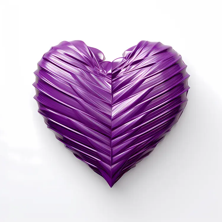 Shiny Purple Heart for Valentine's Day