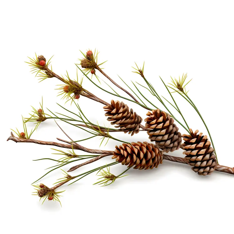 Pine Cones on Branch for Christmas Decor
