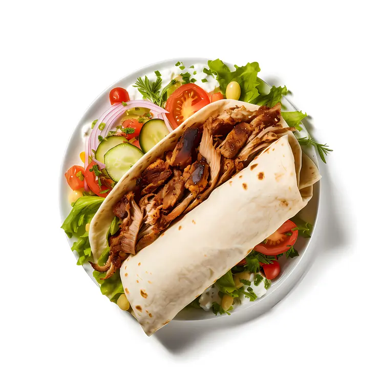 Delicious Shawarma Wrap with Fresh Vegetables