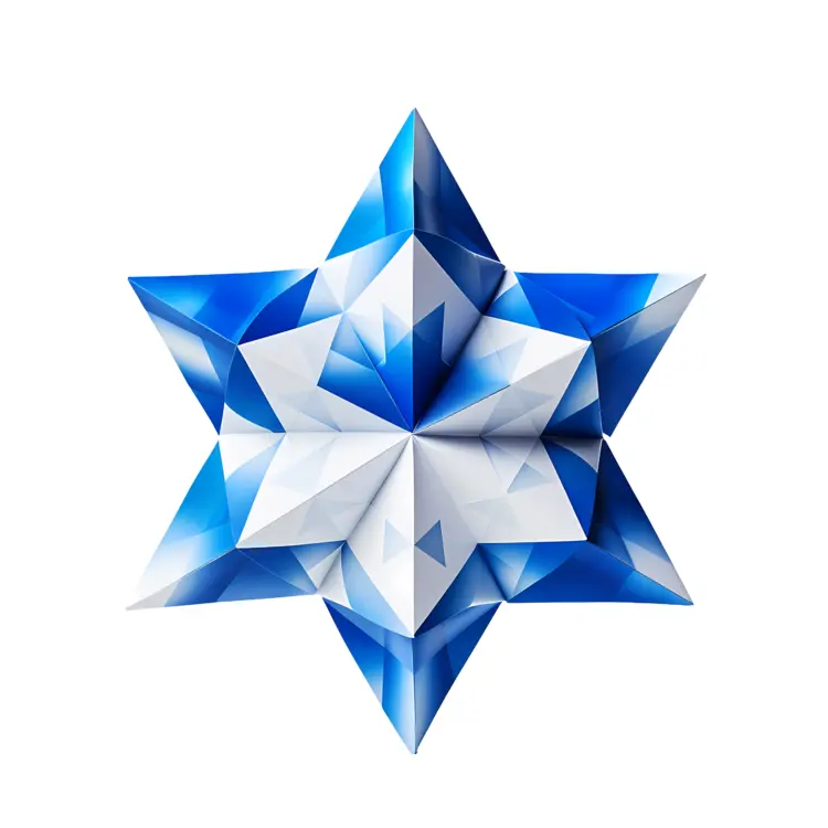 Geometric Blue Star of David