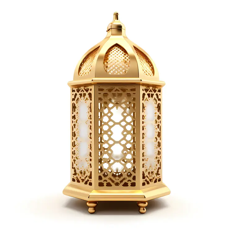 Elegant Gold Lantern for Ramadan Decor