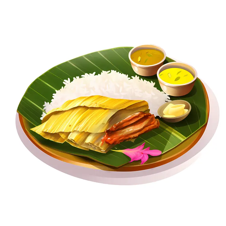 Traditional Rice and Curry with Fish
