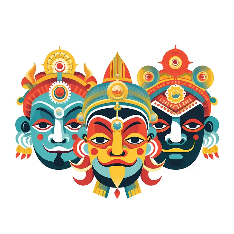 Decorated Masks in Cultural Festival
