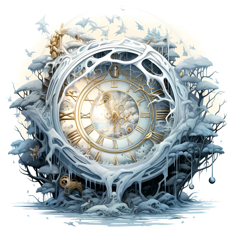 Fantasy Snowy Clock