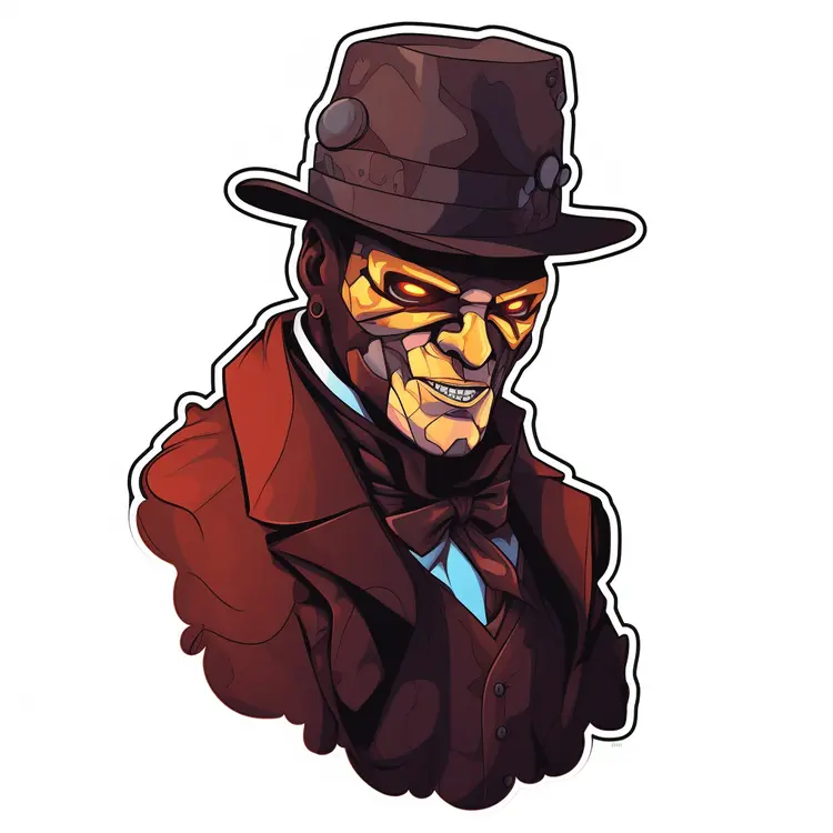 Sinister Cartoon Character in Vintage Attire