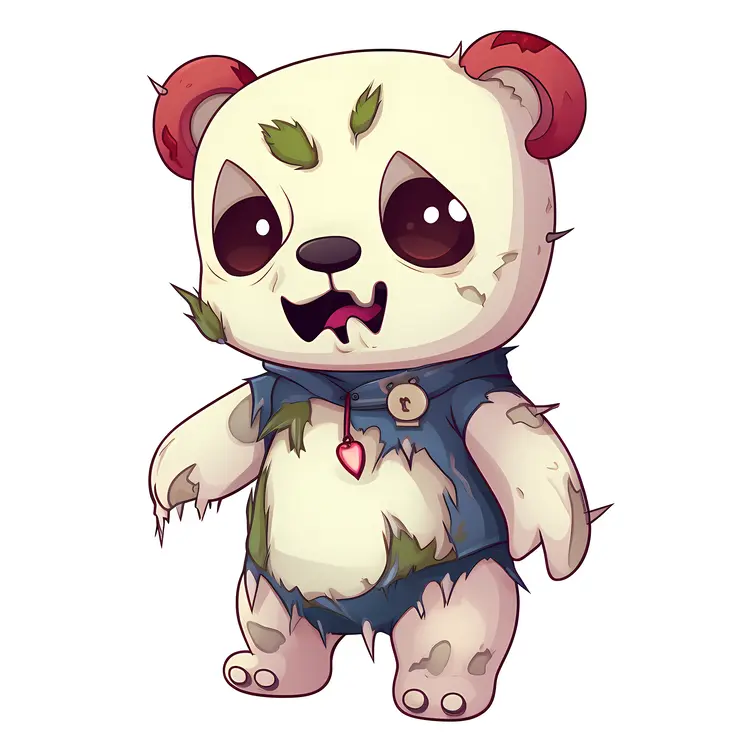 Cute Zombie Panda for Halloween