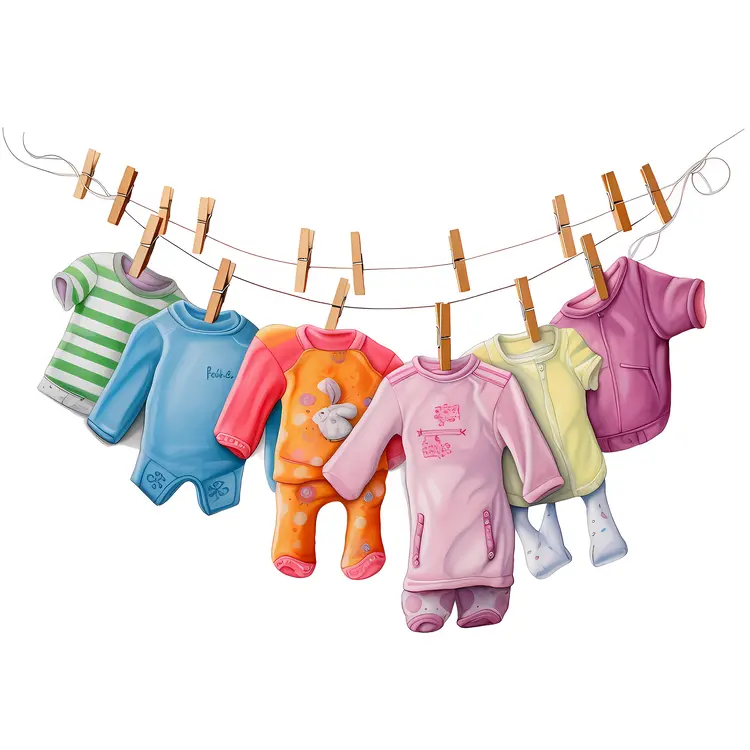 Colorful background of children's clothing and accessories for rainy days