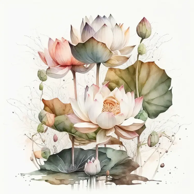 Beautiful Lotus Flowers in Bloom