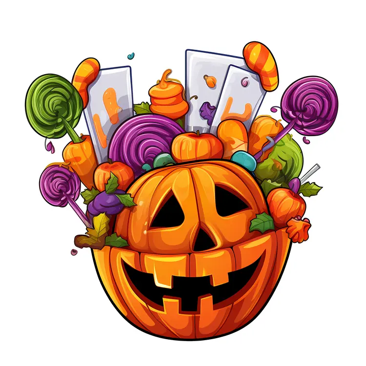 Festive Jack-o'-lantern with Halloween Candy