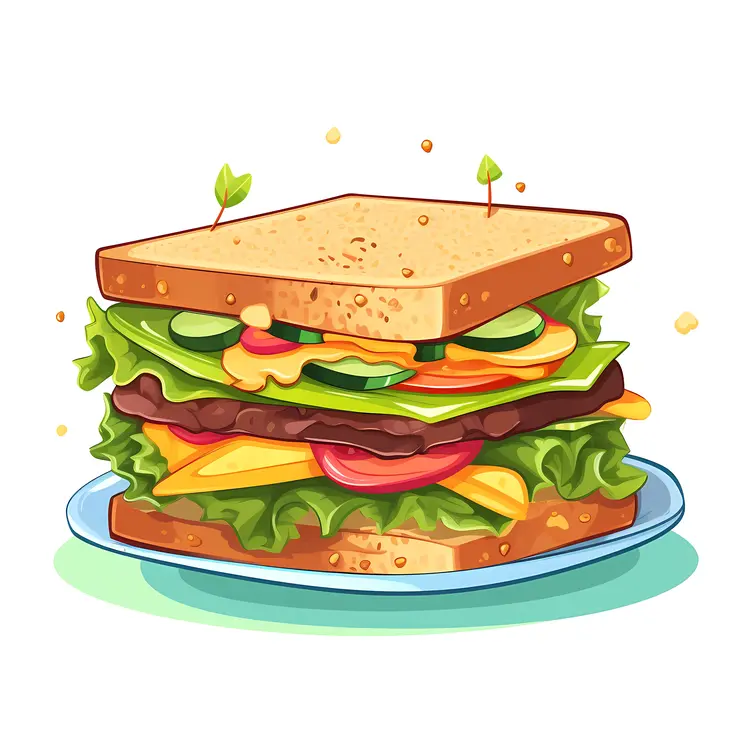 Tasty Sandwich with Lettuce and Tomato