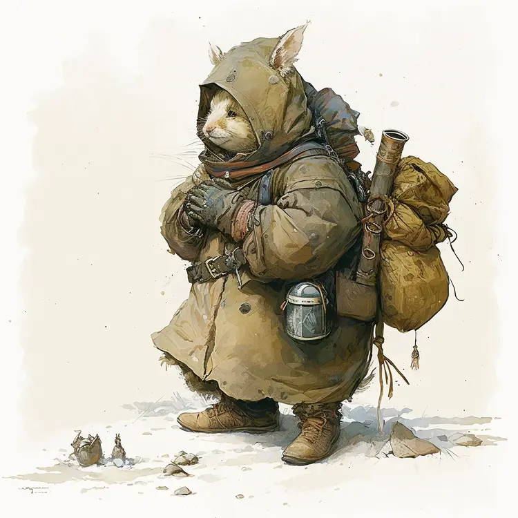 Adventurous Cat in Winter Gear