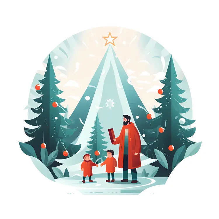 Family Enjoying Christmas Outdoors