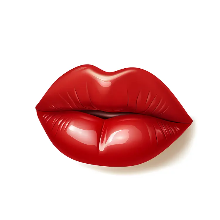 Glossy Red Lips Illustration