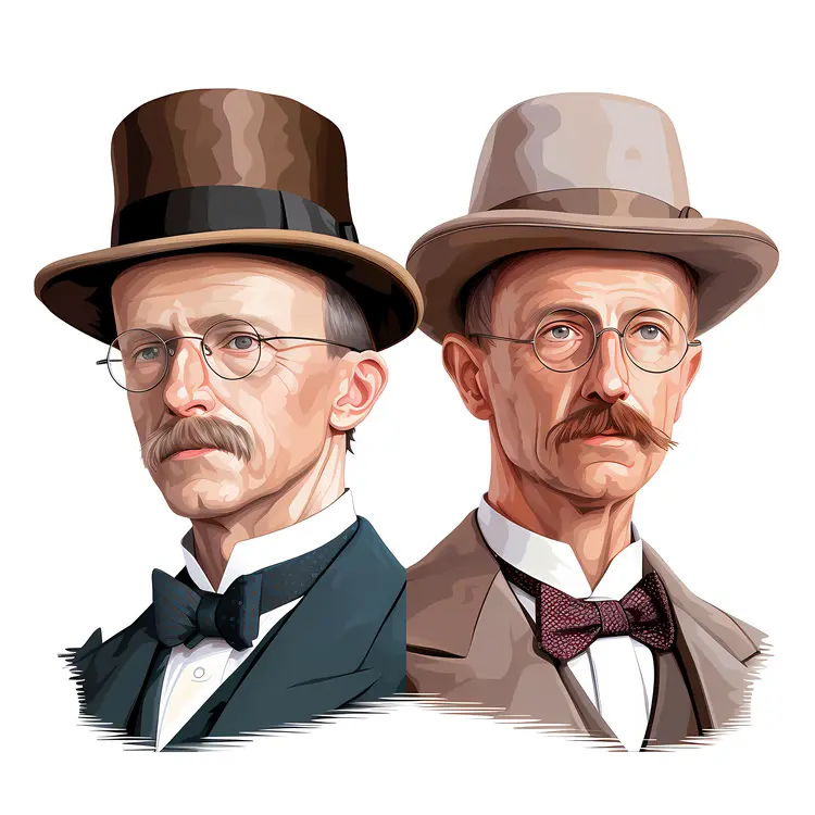 Two Men in Hats and Formal Attire