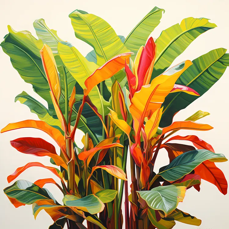 Colorful Banana Plant Illustration