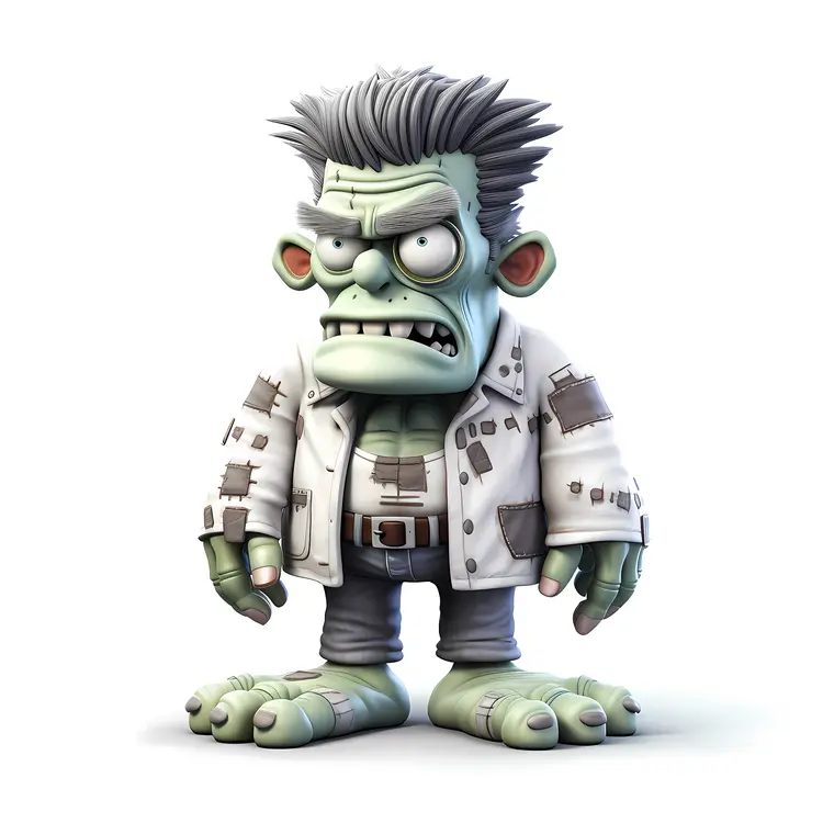 Cartoon Monster in Lab Coat